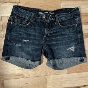 Dark denim American eagle shorts